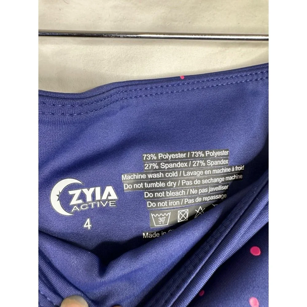 Zyia Active Leggings Navy with Pink Splatter sz 4_6